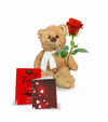Coffret cadeau d’ours en peluche rose de luxe avec truffes gastronomiques et carte de souhaits