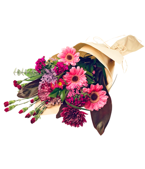 Noué à la main violet et rose Collection 3 Fleur Québec