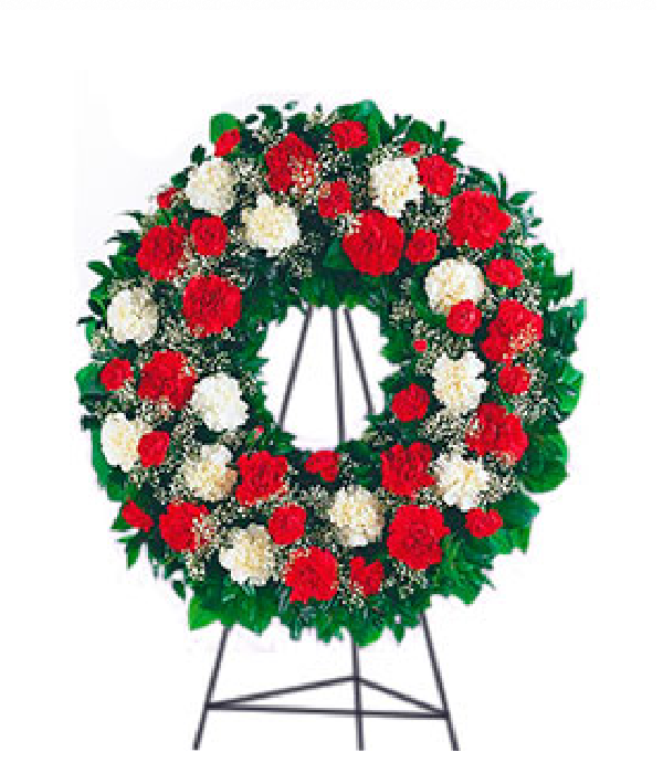 Couronne de vacances festive rouge et blanche pour décor saisonnier