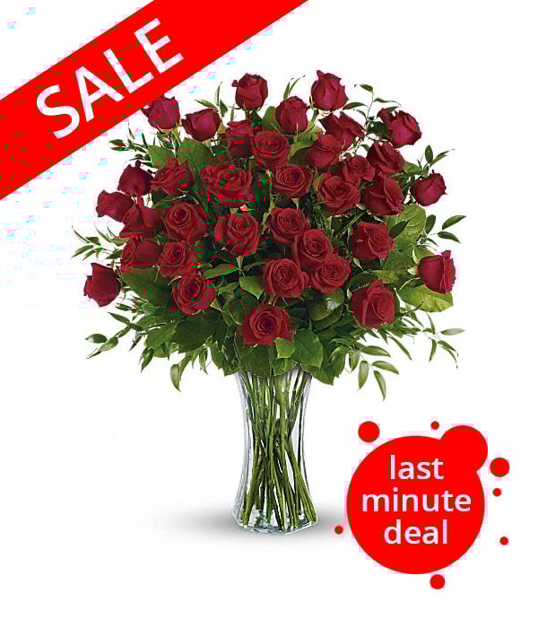 36 Longue Tige Roses Rouges Bouquet Livraison