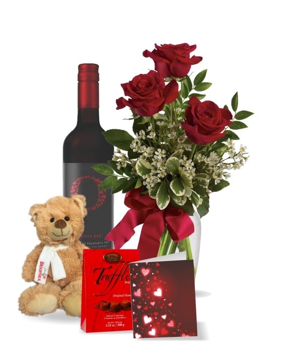 Coffret cadeau de luxe Roses & Vin