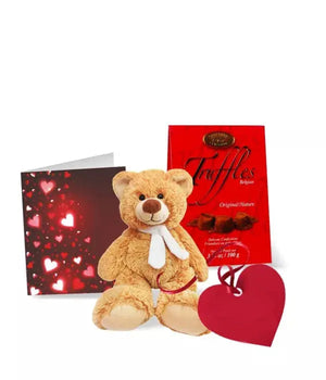 Truffes belges, ourson et carte