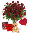 36 longue tige Roses rouges bouquet combo - cadeau parfait pour toute occasion