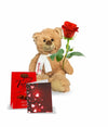 Coffret cadeau d’ours en peluche rose de luxe avec truffes gastronomiques et carte de souhaits
