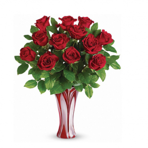 12 Roses Rouges à Très Longue Tige