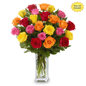 2 Douzaines longues tiges de Roses Mélangées