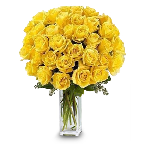 3 Douzaines de longues tiges de roses jaunes buy at Fleur Quebec