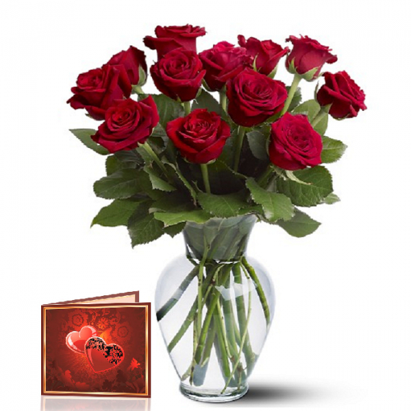 Spéciale 12 Roses Rouges & Carte buy at Fleur Quebec