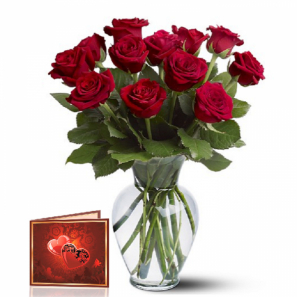 Spéciale 12 Roses Rouges & Carte